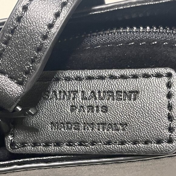 YSL Saint Laurent Le 5 a 7 Mini Leather Hobo Bag Purse - Black - Picture 10 of 11